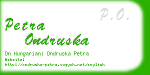 petra ondruska business card